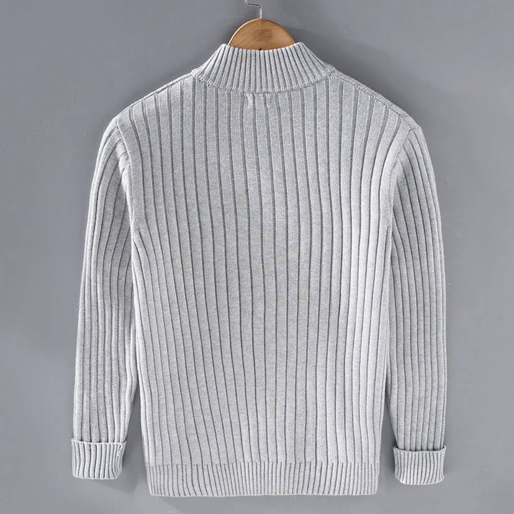 Vellor™ - Refined Slim Zip Cardigan For Layered Wear