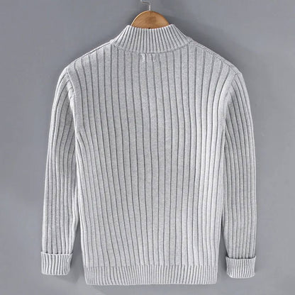 Vellor™ - Refined Slim Zip Cardigan For Layered Wear
