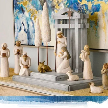 Hearthly™ - Handcrafted Barn-Wood Nativity for Mantels