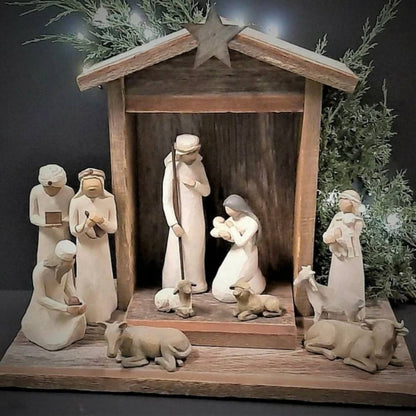 Hearthly™ - Handcrafted Barn-Wood Nativity for Mantels