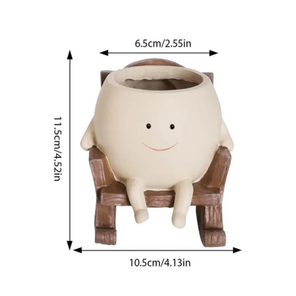 Mirtha™ - Cheerful Resin Planter for Small Indoor Plants
