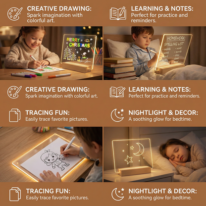 LumoArt™ - Kid-Friendly LED Tracing Board for Reusable Creativity